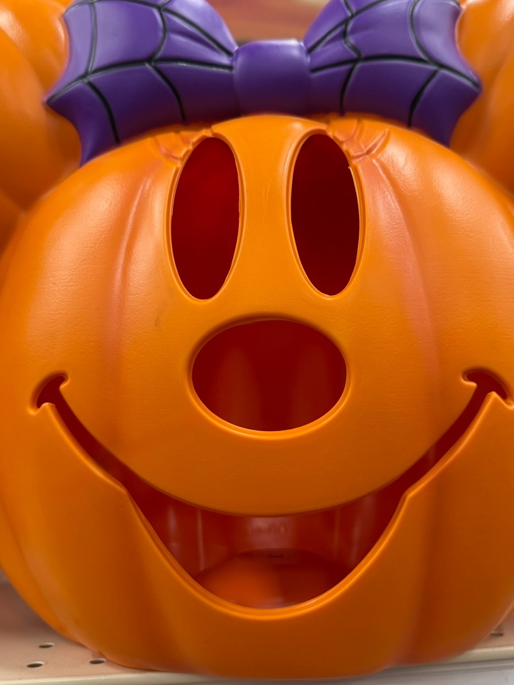 Disney Pumpkin with Purple Bow and LED light